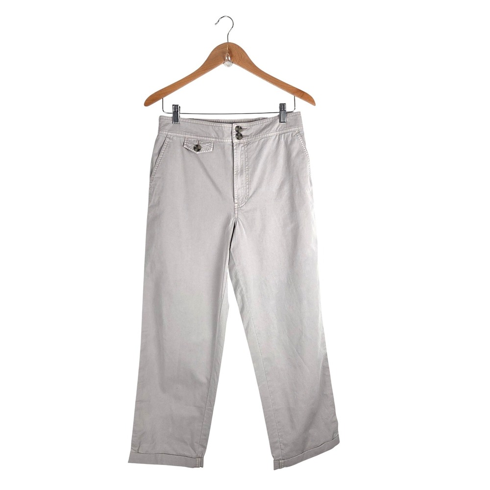Sundance Khaki Cotton Straight Leg Cropped‎ Chino Pants Size 6 NWT Casual Spring